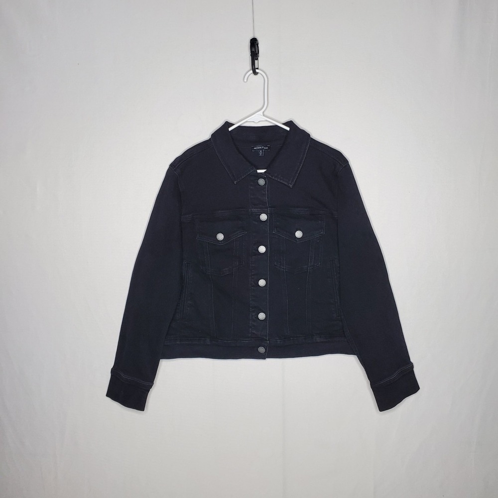 Universal Standard Kelsey Denim Jacket Women Small Black Stretch Trucker City